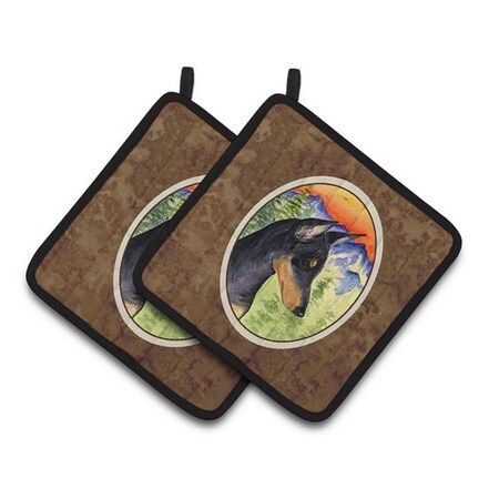 Carolines Treasures Manchester Terrier Pair of Pot Holders, 7.5 x 3 x 7.5 in. SS8425PTHD